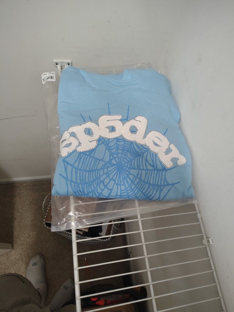 Light Blue Sp5der Hoodie L