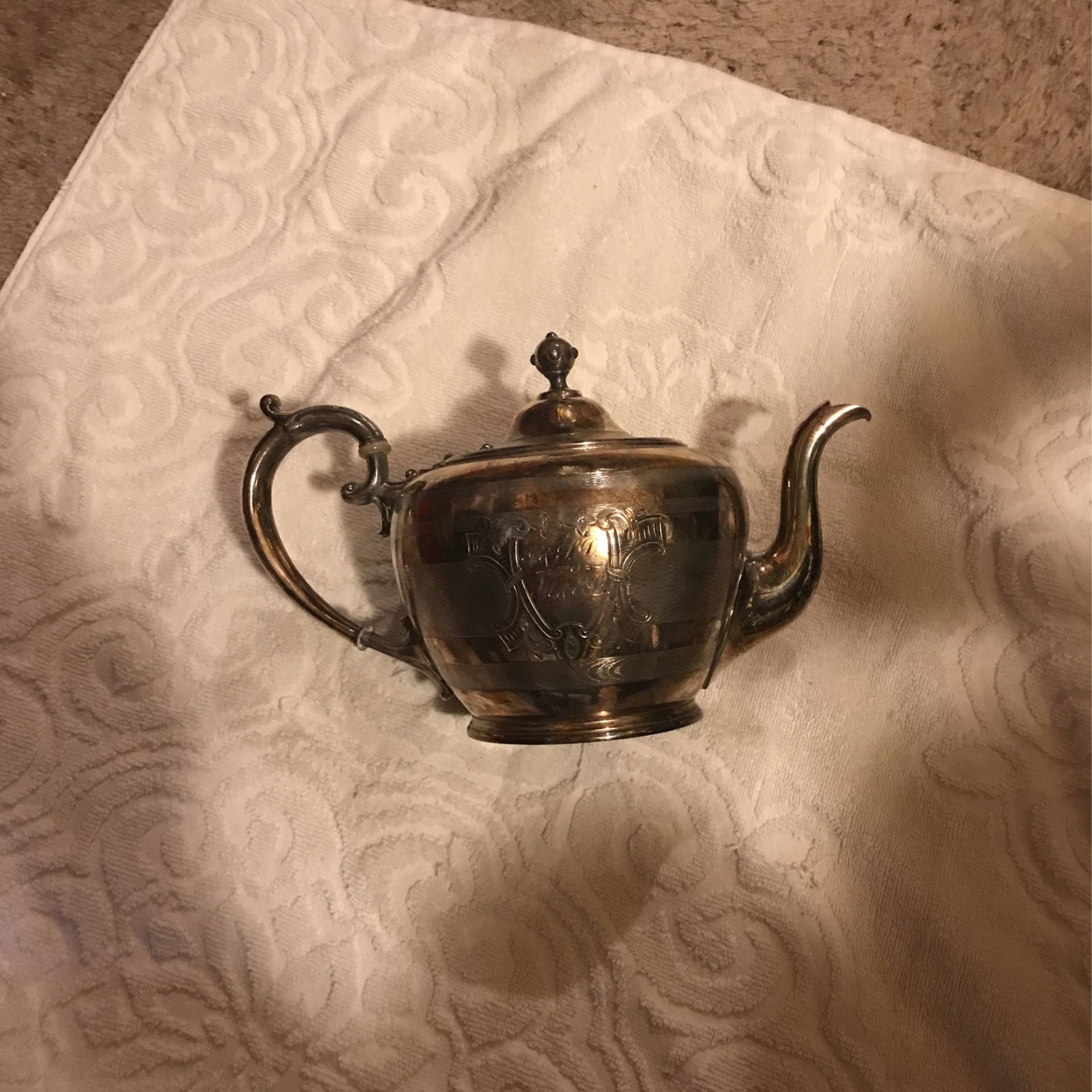 Antique 1865 Silver Plated Teapot