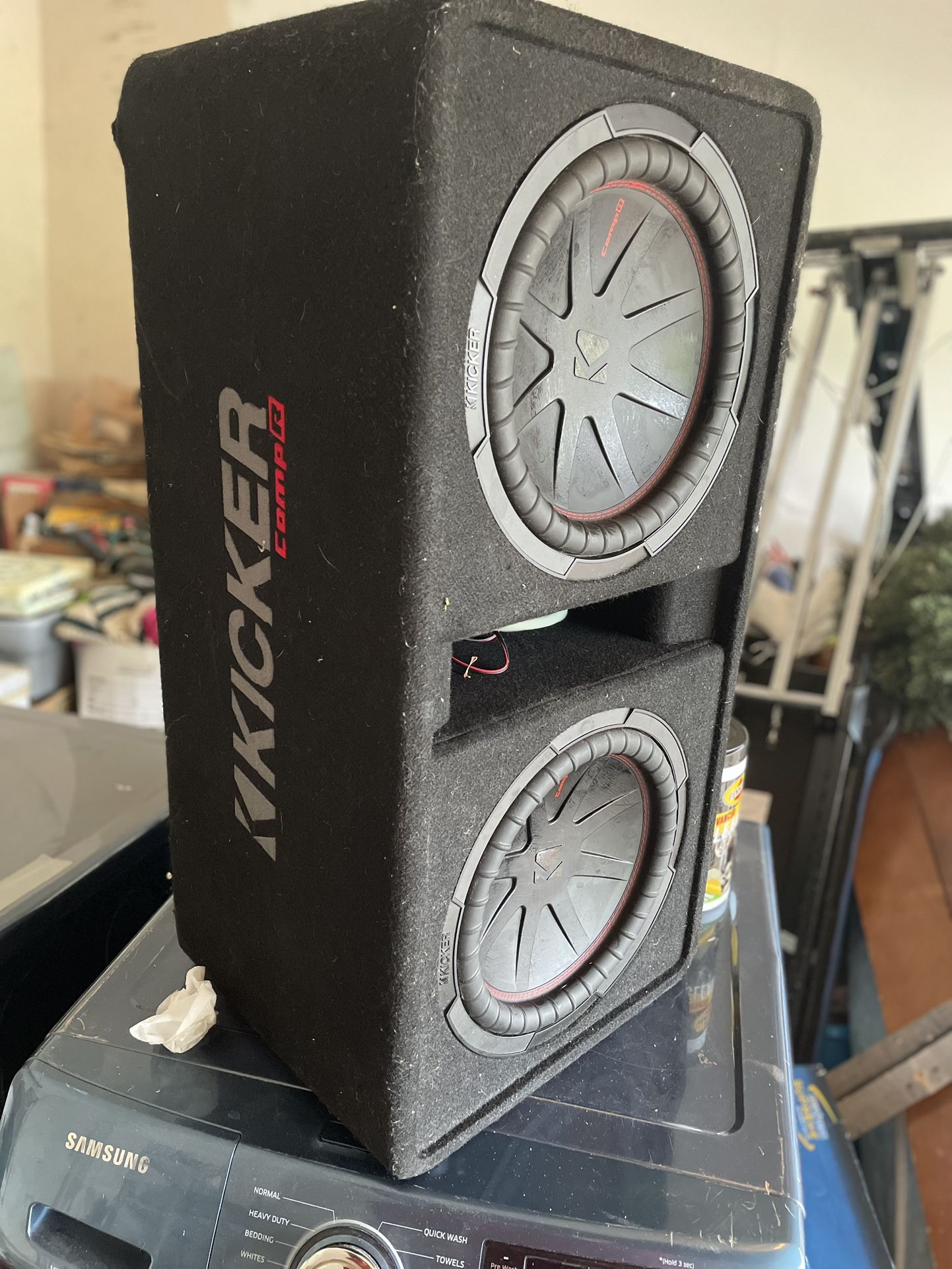 2 12” Kickers In Box, 1 10” Kicker In House Box, Speaker Wire And Wire To Install On Factory Radio