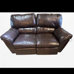 Brown Faux Leather Motorized Dual Recliner Love Seat Available Immediately.  