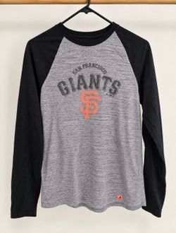 San Francisco Giants Majestic MLB Raglan Long Sleeve Shirt Gray Black XL