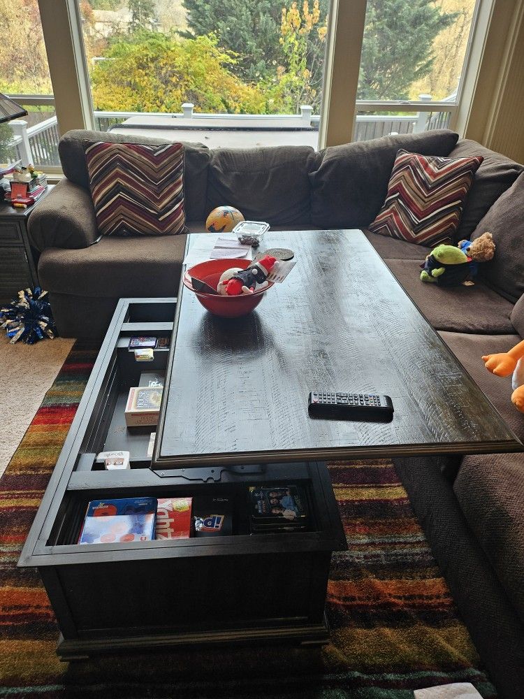 Solid Wood Coffee Table and Three End Tables