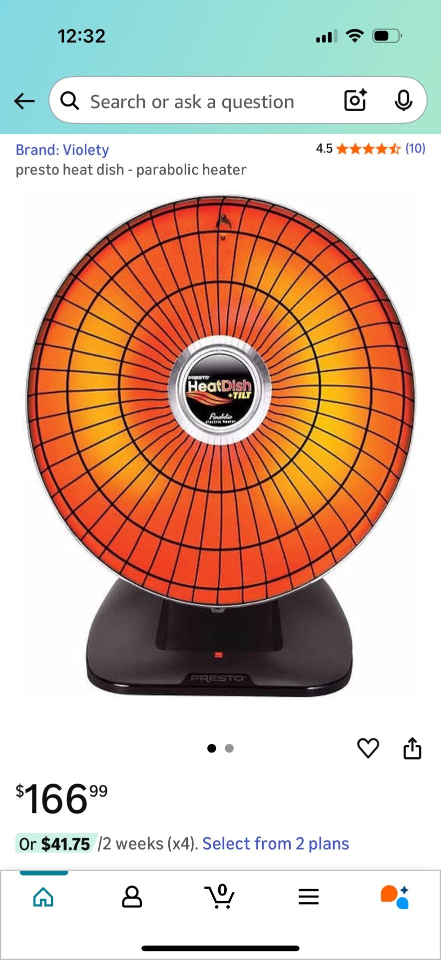 Presto HeatDish Parabolic Electric Heater