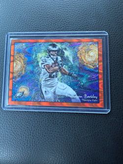 TOPPS CHROME COSMIC FOOTBALL SAQUON BARKLEY STARS IN THE NIGHT ORANGE /25
