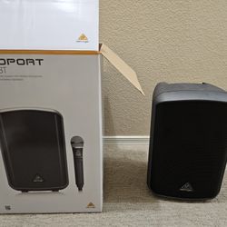 Behringer Europort MPA 100BT Portable Speaker With Wireless Microphone, Bluetooth Connectivity