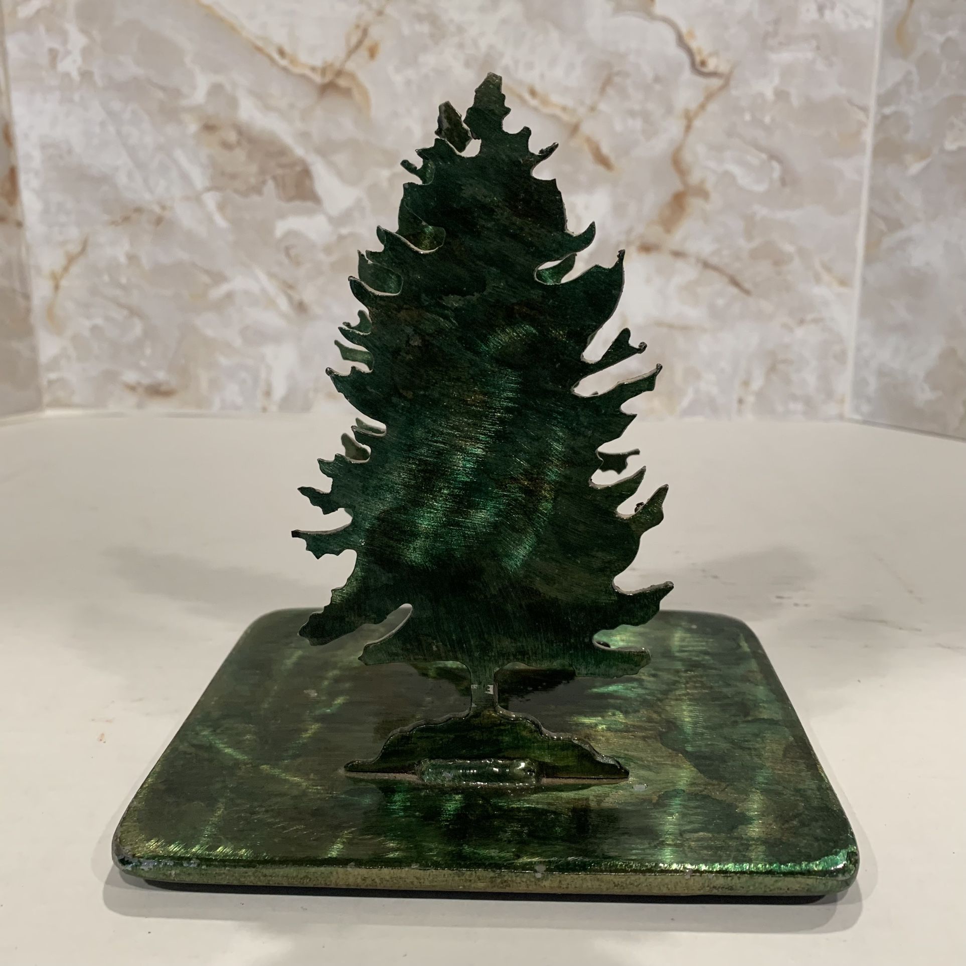 Geronimo Designs And Fabrication Tucson AZ Pine Trees Letter Paper Holder Metal Art 