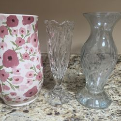 Set Of 3 Flower Vases