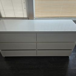 Ikea 6 Drawer White Dresser 