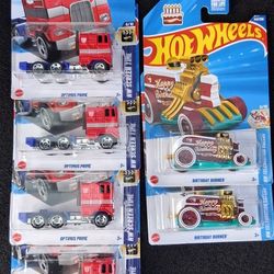HOT WHEELS (4) OPTIMUS PRIME (2) BIRTHDAY CAKE TREASURE HUNTS*BRAND NEW FACTORY SEALED