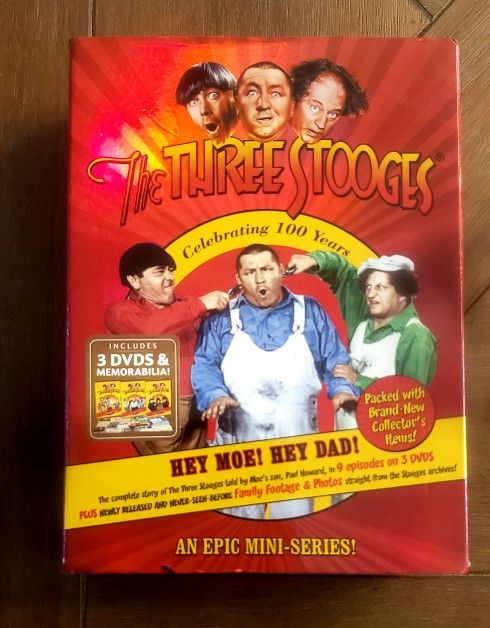 THE THREE STOOGES Hey Moe! Hey Dad! Celebrating 100 Years 3 DVD Box Set LTD New SEALED