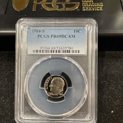 1984 S Gem Proof Roosevelt Dime Graded At PR69 With A Deep Cameo S-8