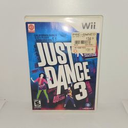 Nintendo Wii video game Just Dance 3 with case and manual... untested but looks good 