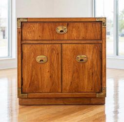 Thomasville Campaign Style Wood Nightstand