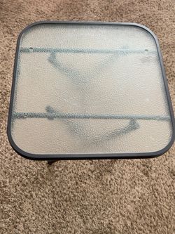 Small Folding Side Table with Glass Top