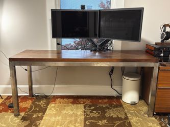 Wood Top Steel Frame Office Desk