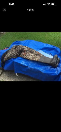 Camo Chest Waders with Rubber Boots