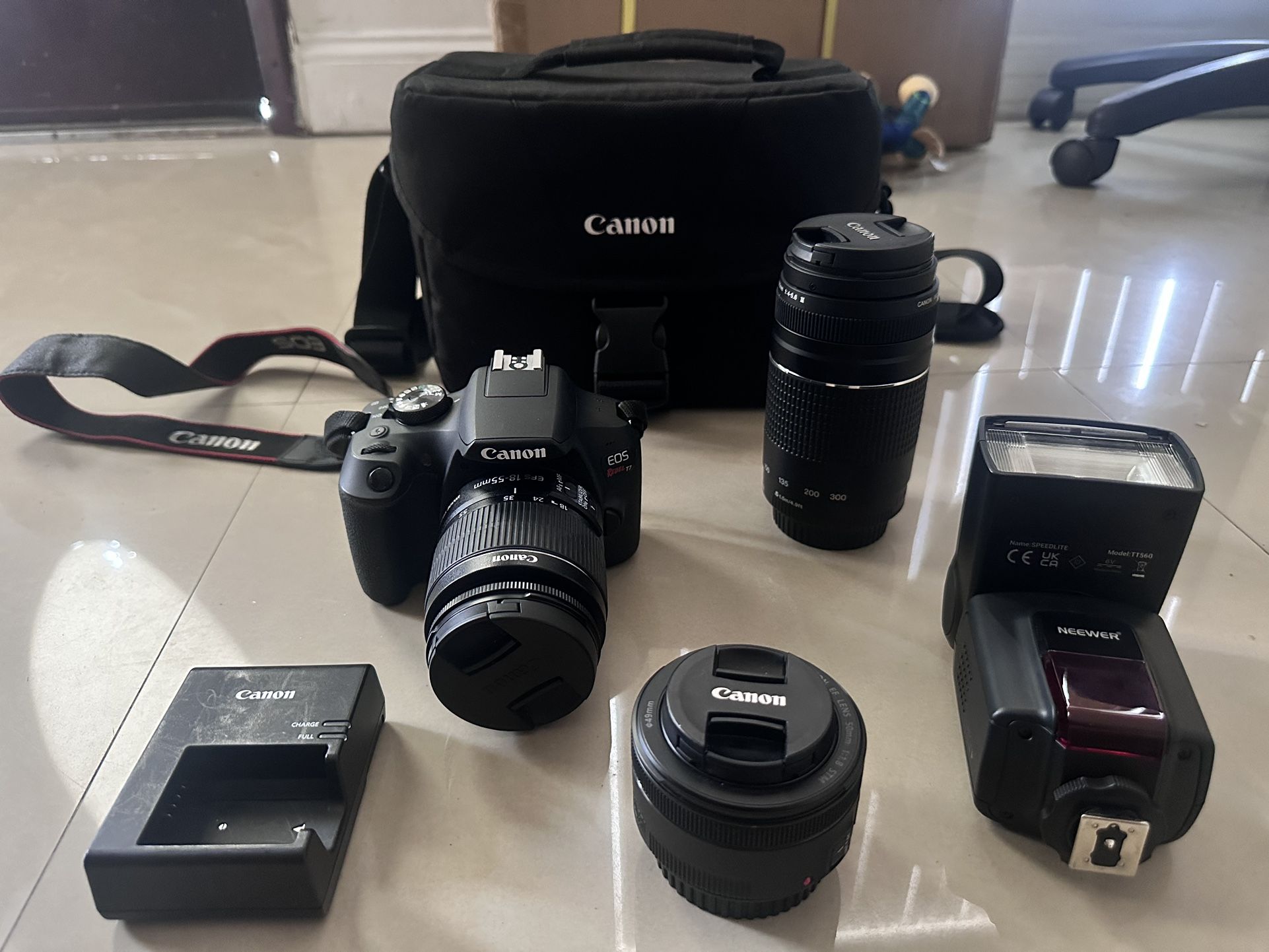 Canon EOS Rebel T7 And 3 Lenses Great Condition 