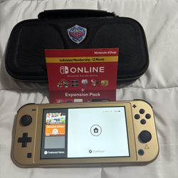 Zelda edition switch lite with charger and Zelda themed case. 12 month individual Nintendo online + expansion pass code