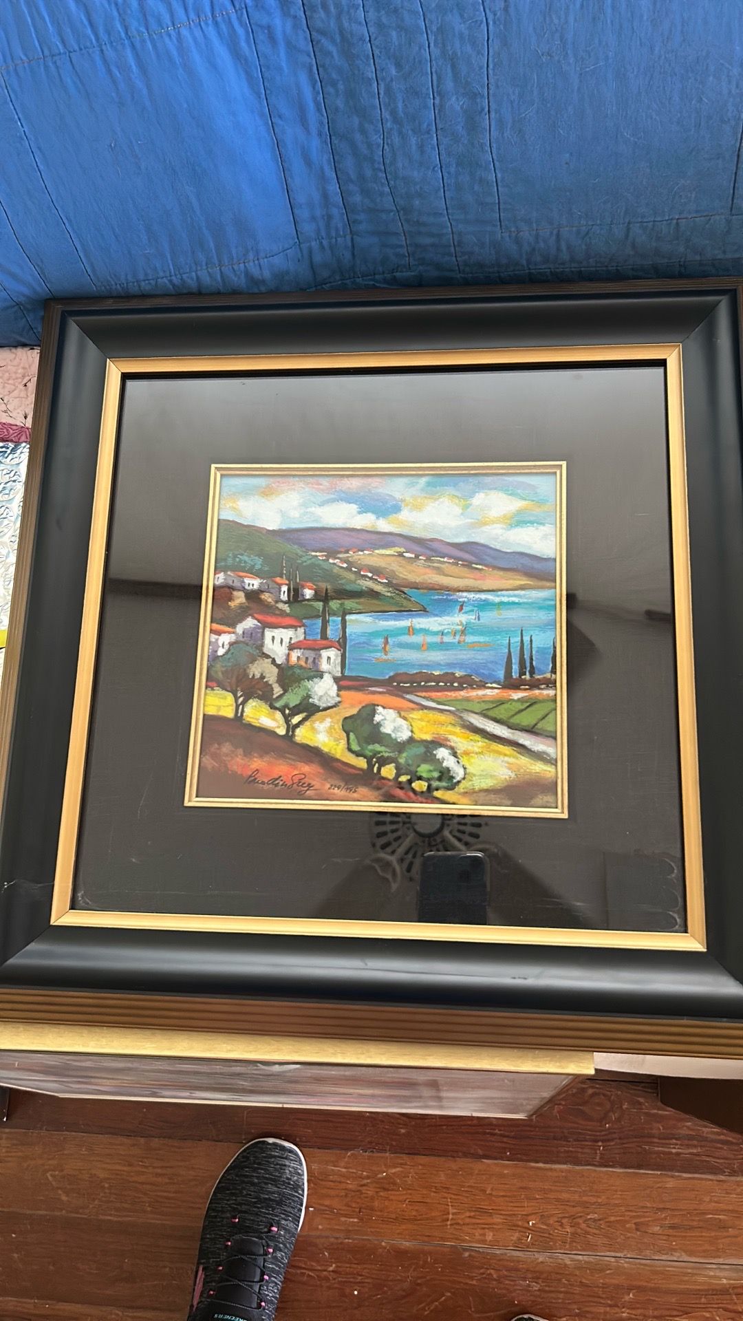 Waterfront acrylic painting
