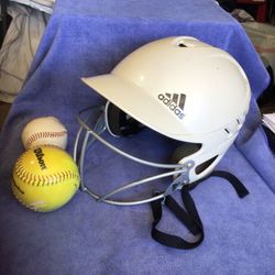 Adidas Baseball Or Softball Batting Helmet Size Adjustable 56/60 CM