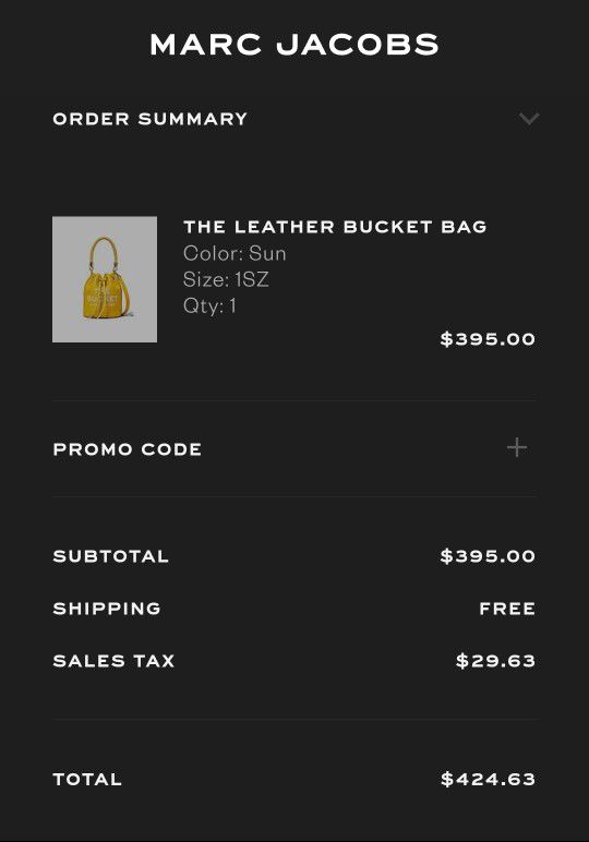 Marc Jacobs Leather Sun Yellow Bucket Bag