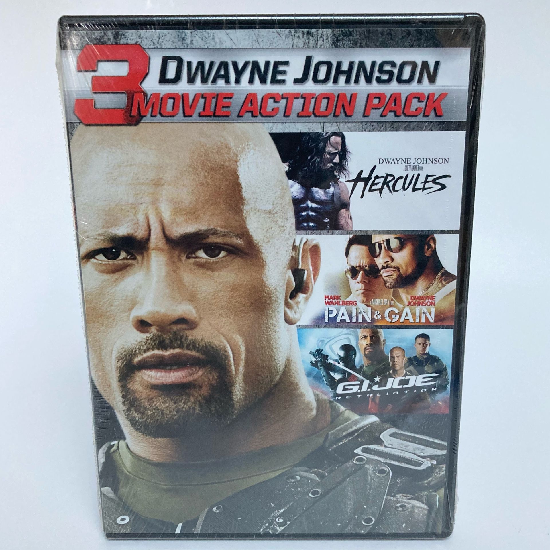 New Sealed Dwayne Johnson (3) Movie Action Pack DVD - “Hercules/Pain & Gain/G.I. Joe Retaliation”