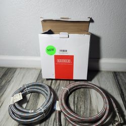  (2 Pack) -Stainless Steel Washing Machine Hoses With 90 Degree 8FT