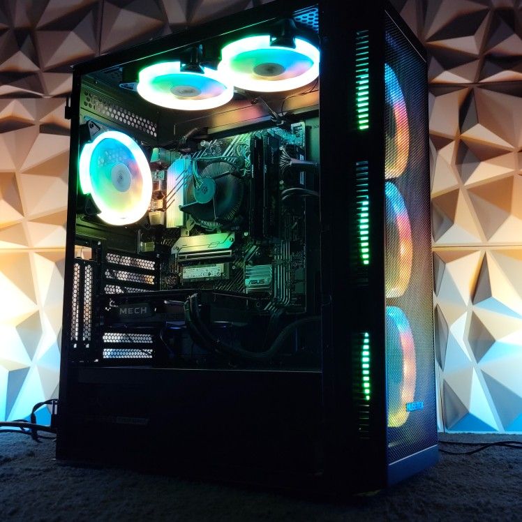 Custom Built Gaming PC • Intel 10400 CPU @ 4.4ghz • AMD RX 6500 XT GPU • 512gb M.2 NVME SSD • Windows 11 Pro • RGB LED Fans 6x