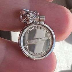  1g Pure Silver Pendant "Protect Our 2nd Amendment Right' [Bezel & Bail .925]