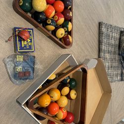 Billiard Balls - 2 Sets With Triangle