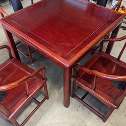 Beautiful Solid Fruitwood Table and Chair Set