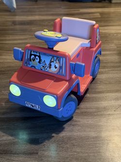 Bluey Licensed Interactive Ride-On Push Car for Boys and Girls, Foot-to-Floor, Ages 1-3,