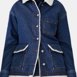 Ann Taylor chore Work Jacket Sz Medium Denim Carpenter Women’s 