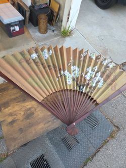 Decorative fan - vintage hand-painted