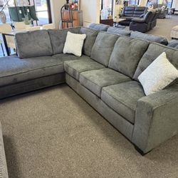 Grey Sectional With Large Chaise By Ashley 