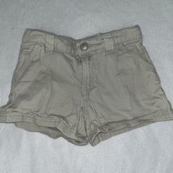 Circo khaki tan shorts girls kids zipper fly small 6 6X A008