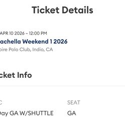 COACHELLA WEEKEND 1 W/SUTTLE PASS 