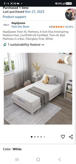 2 sets of Twin XL mattresses with black metal frames
