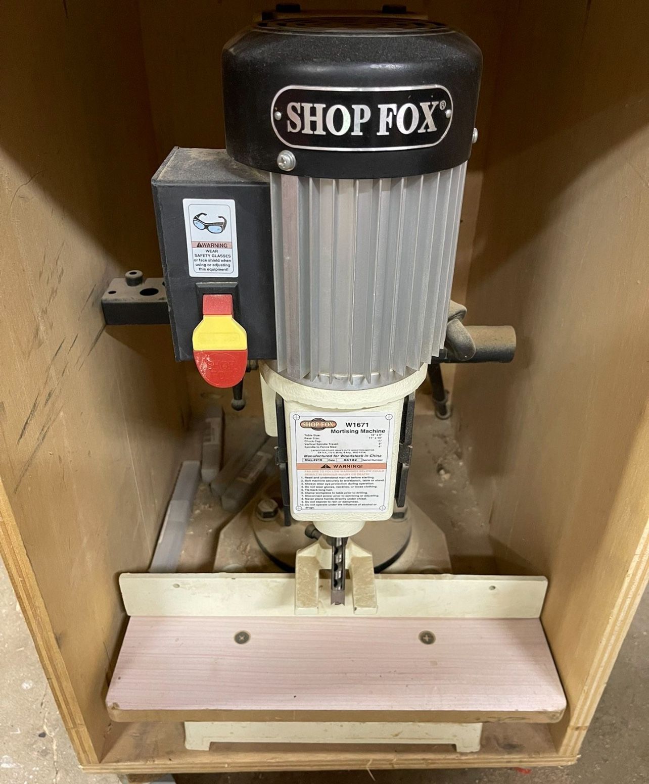 shop fox w1671 mortising machine (Read Description)