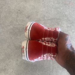 VANS, Original Highs, Red & White, Size 9