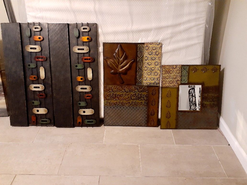 Wall metal decor delivery available for fee curbside drop-off