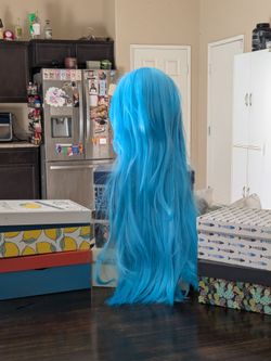 Long blue wig