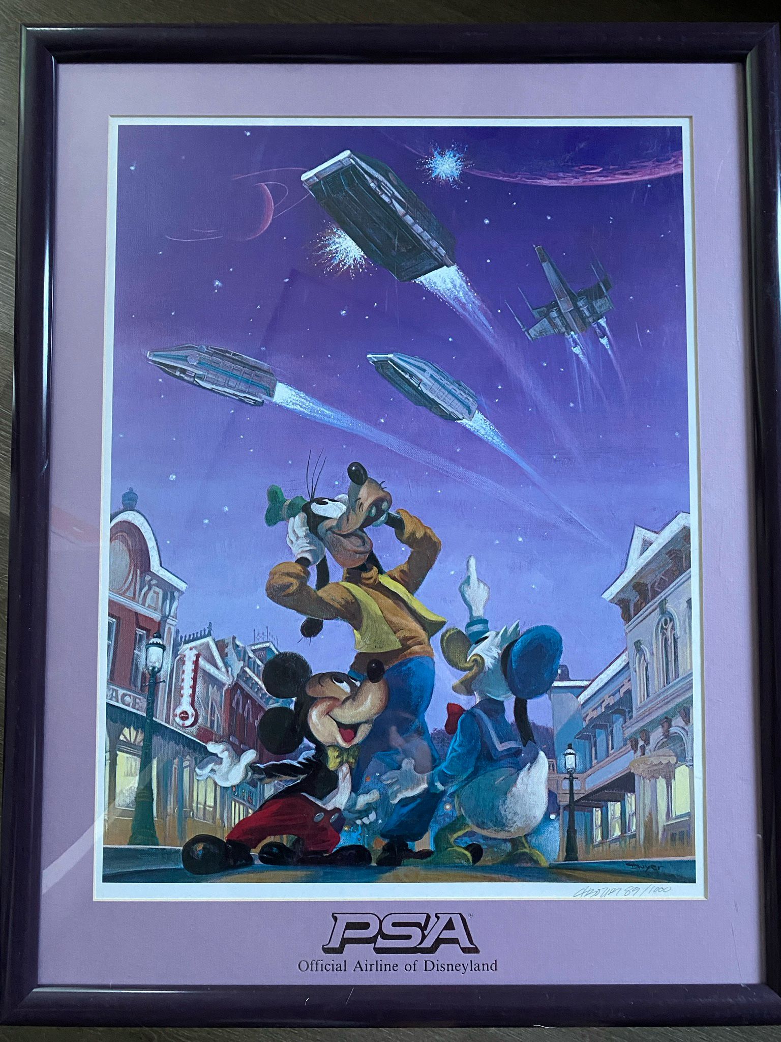 Rare Disney Airline Framed poster