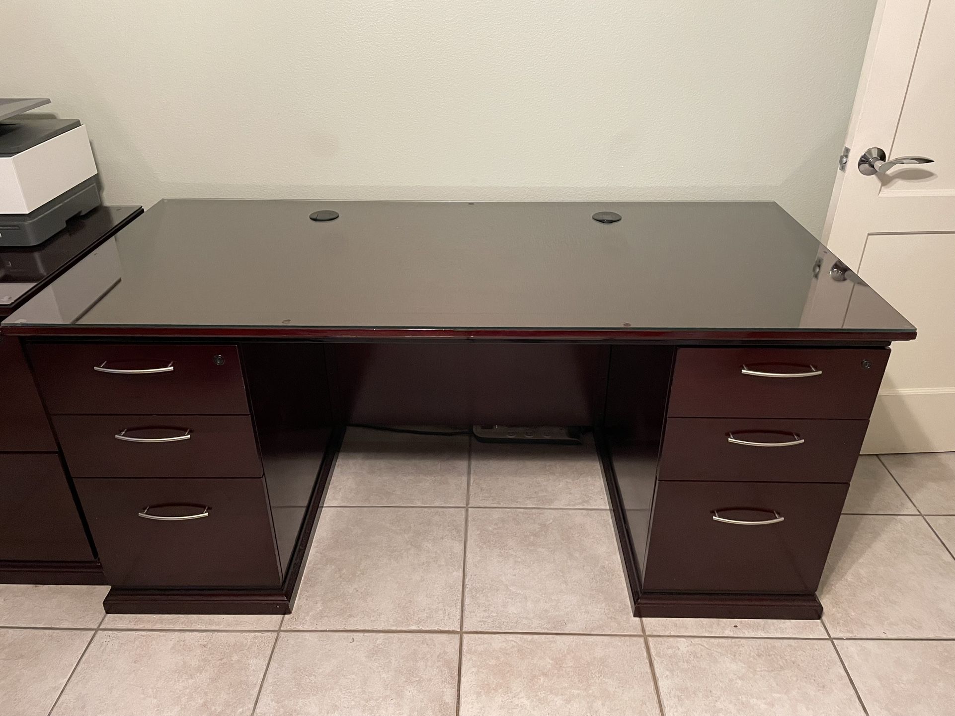 Cherry Man 3 piece office furniture, credenza, desk and file cabinet FREE!