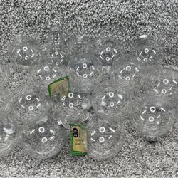 Crafters Round Clear Plastic Christmas Ornaments DIY Crafts Balls Lot Of 20 