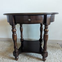 Solid Wood Oval End Table