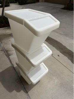 Flip lid bins (3) for sorting/recycling