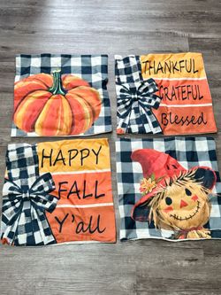 New Fall Harvest Throw Pillow Covers Set of 4