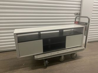 White black 65”tv stand