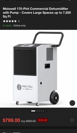 Moiswell Commercial Dehumidifier Portable
